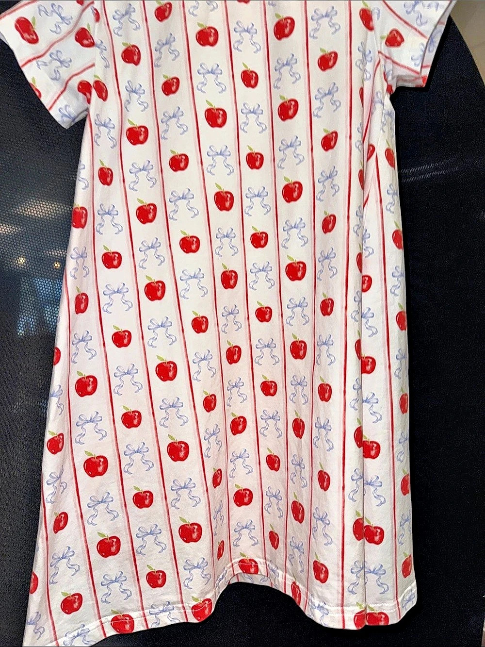 Saving Grace Girls Apple Print Dress White & Red Girls 8 Like New